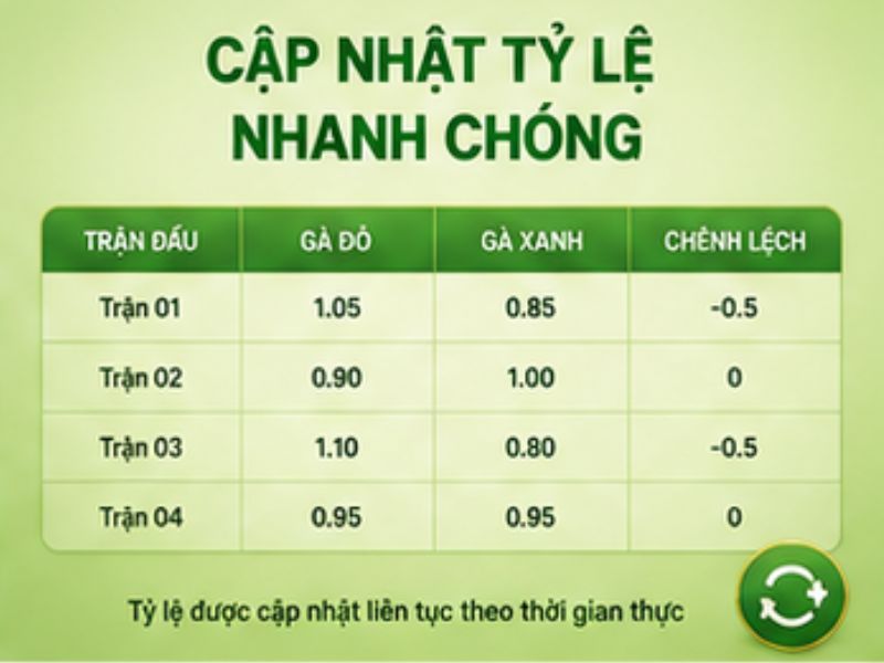 Cập nhật tỷ lệ cược nhanh