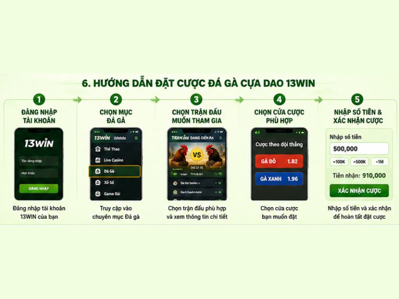 Hướng Dẫn Đặt Cược Đá Gà Cựa Dao 13WIN